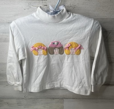 Vintage The Bailey Boys Appliquéd White Shirt Long Sleeved Lady & Girl s Size: 4