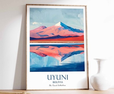 10_Uyuni Print, Uyuni Travel Poster, Bolivia Travel Print, Tropical Decor, Botan