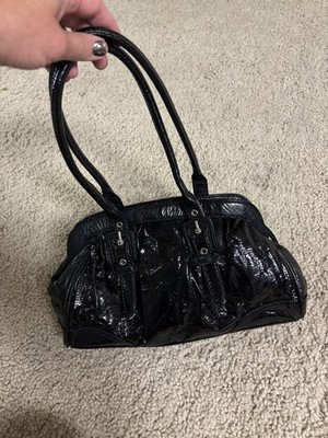 black patent faux-leather NINE & CO. by NINE WEST lightweight shoulder bag
