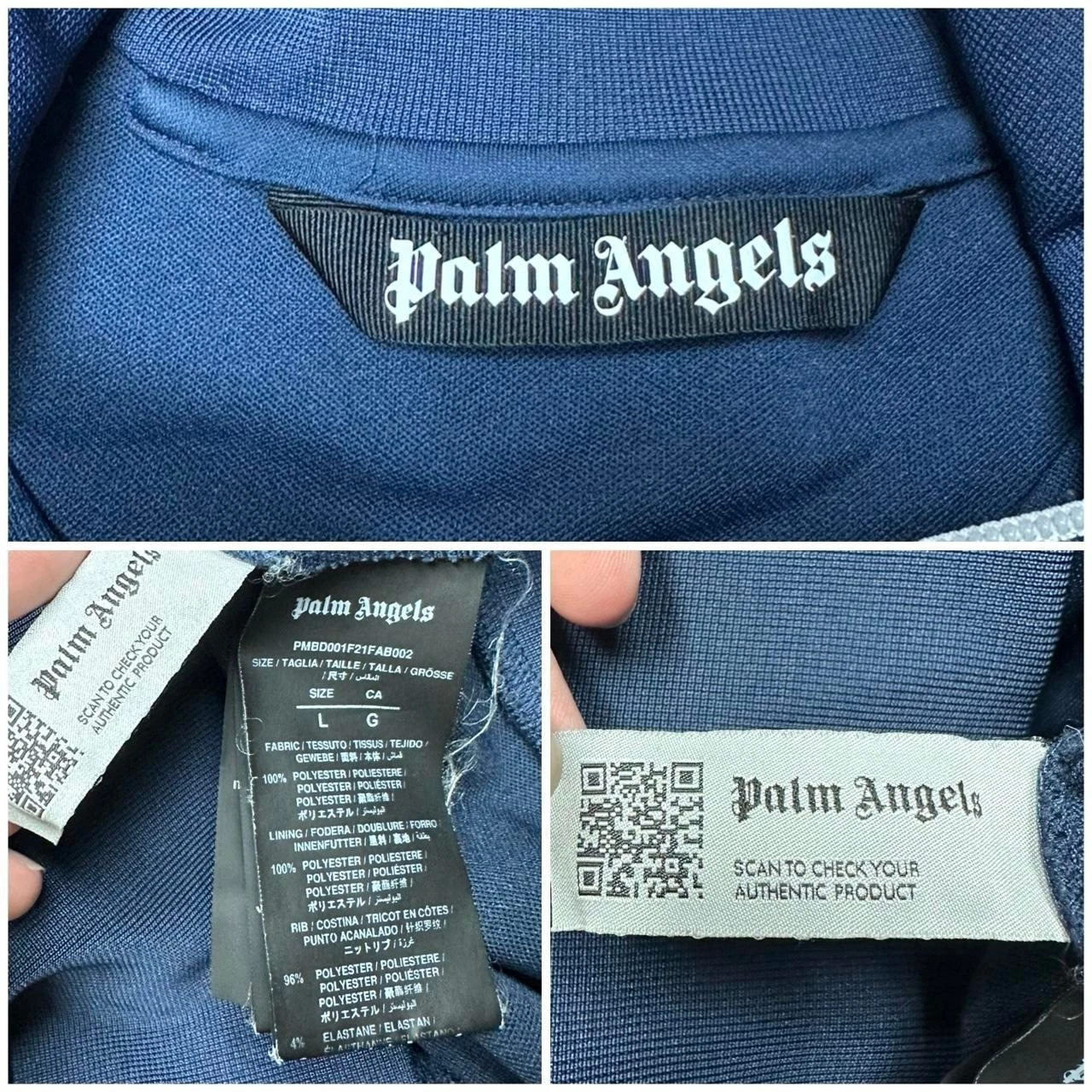 Palm Angels Classic Track Jacket Blue Full Zip Authentic Size Large image 7