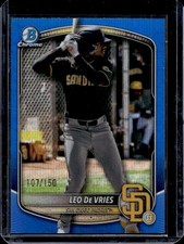 2025 Bowman Chrome Leo De Vries Prospects Blue Wave Refractor #/150 Padres