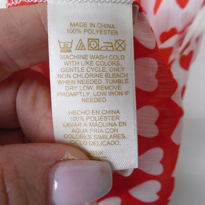 Kate Spade New York Heart Print Robe Sz XS Small Red White Lightweight Wrap thumbnail 8