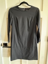 Classic Theory Black Shift Mini Dress Wool - perfect little black dress - size 4