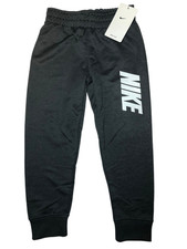 Nike Block Dri-Fit Solar French Terry Pants Kids Size 6 Black Heather