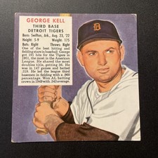 1952 Red Man Baseball Card #13A George Kell Detroit Tigers Hall Of Fame No Tab