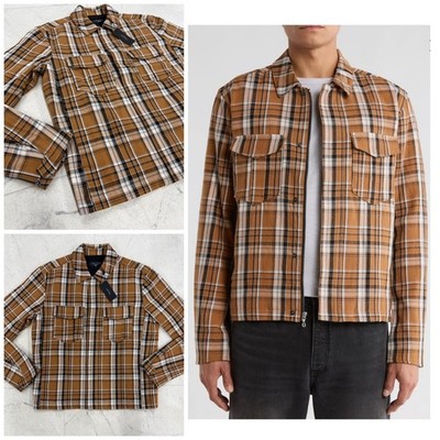 NWT $595 Men's Rag & Bone Garage Jacket In Brown Plaid Size: Small