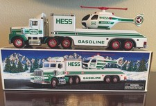 Hess Gas Truck And Helicopter 1995 W/Lights New In Box
