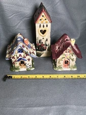 Heather Goldmine Blue Sky Clayworks House With International Houses Set 3