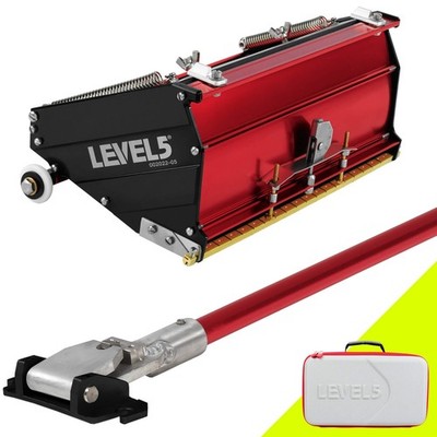 LEVEL5 Drywall Tools 10'' MEGA Flat Finishing Box w/ 42'' Standard Handle | 4-568