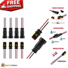 2Pin 16AWG Waterproof Wire Connector Kit - 5 Sets Quick Disconnect for Vehicles