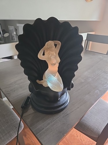 1980's Art Deco Lucite Mermaid Color Changing Motion Shell Lamp - Picture 5 of 5
