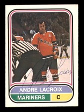 Andre Lacroix Signed 1975-76 O-Pee-Chee WHA Card 10 San Diego Mariners