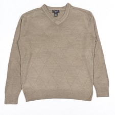 Dockers V-Neck Soft Sweater Pullover V-Neck Mens Medium Brown Classic Look