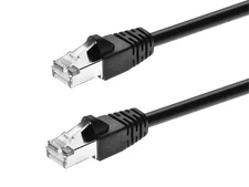 Cat6A Ethernet Patch Cable Network Internet Cord RJ45  STP 10G 26AWG 2ft Black