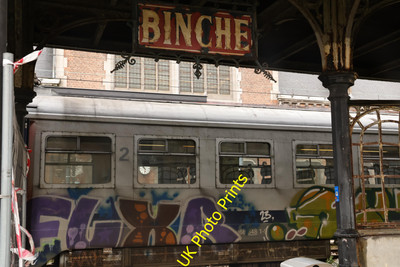 Photo SNCB Belgian Railway 6x4 Art Deco Station Sign Binche station c2023 P1