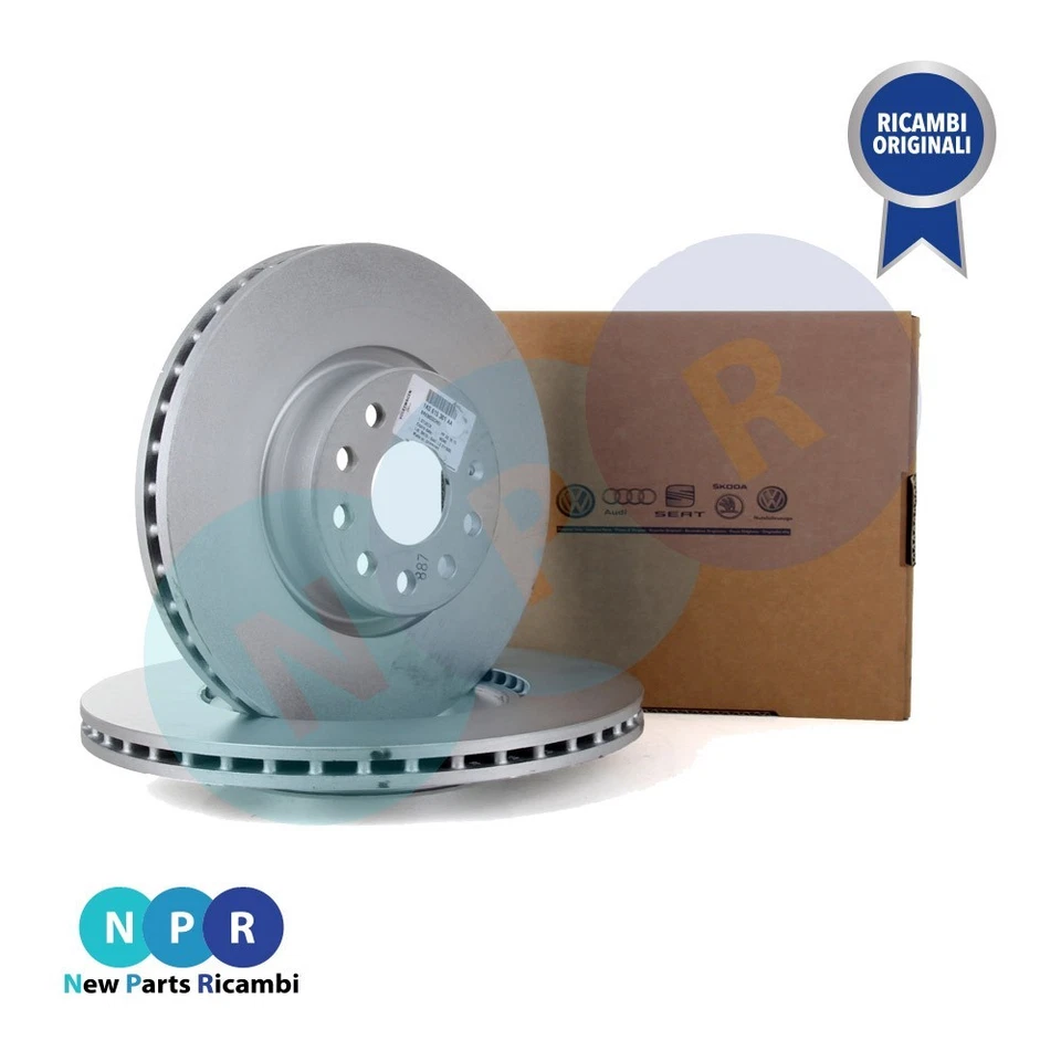 DISCHI FRENO ANTERIORI ORIGINALE AUDI A3 SEAT LEON SKODA VW GOLF 2X5Q0615301F - Immagine 3 di 3