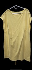 TALBOTS YELLOW COTTON SLEEVELESS DRESS BUTTON SHOULDER SUPER SOFT KNIT 2X NEW