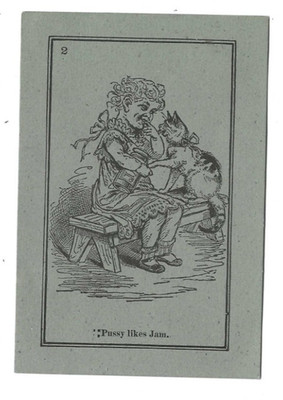 Old Trade Card Great Atlantic & Pacific Tea Co Lancaster PA Pussy Likes Jam Cat