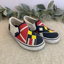 Polo Ralph Lauren Kids Slip On Shoe Size 9 Canvas Red Yellow Blue