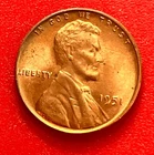 1951-P Lincoln Wheat Cent Penny GEM RD BU From an Original Bank Roll