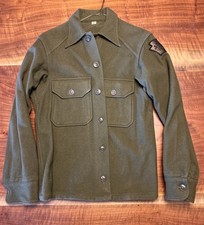 Vintage 1951 Korean War Era U.S. Army OG 108 Olive Green Wool Shirt Mens S Reg