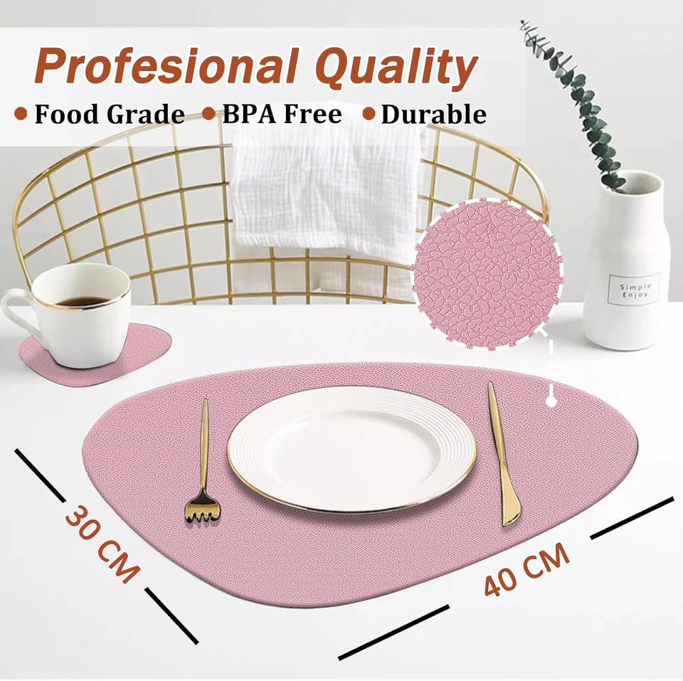 Set Di 4 Tovagliette E Sottobicchieri in Silicone, Resistenti Al Calore Fino a 2 - Immagine 2 di 4