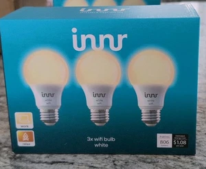 Innr Intelligent WiFi LED Ampoules 3 Pack, Blanc chaud, Dimmable, Alexa Google, 806 Pays