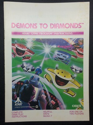 1982 ATARI Demons To Diamonds game instructions catalog VHTF USED CONDITION