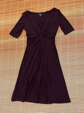 Chaps Twist Front Midi Swing Dress Purple Women's XS V-Neck Never Worn