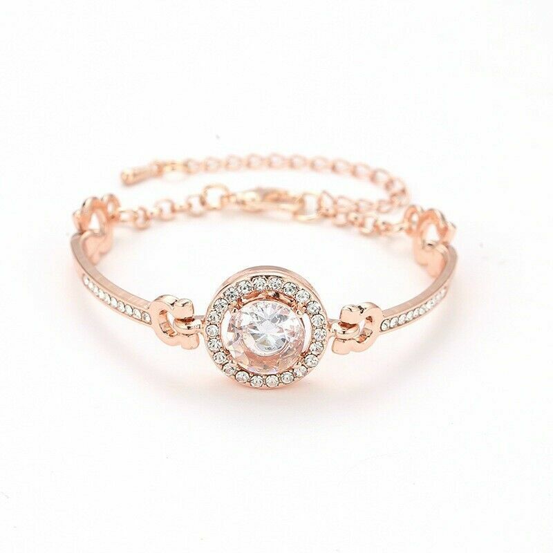 925 Silver plated Gift Couple Shinny Love Bracelet Bangle Gift