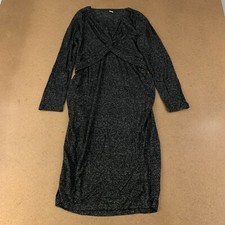 Old Navy Women's Size Medium Black Maternity Cozy Knit Twist-Front Bodycon Dress