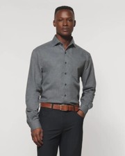 NWT JOHNNIE-O 178 NEWFIELD TOP SHELF BUTTON UP SHIRT IN GRAY SZ L LARGE