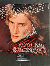 Rod Stewart signed Foolish Behavior 12" LP w/Certified Autograph & Poster