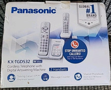 Panasonic KX-TGD532 Cordless Phone System w/ Answering Machine & 2 Handsets NEW