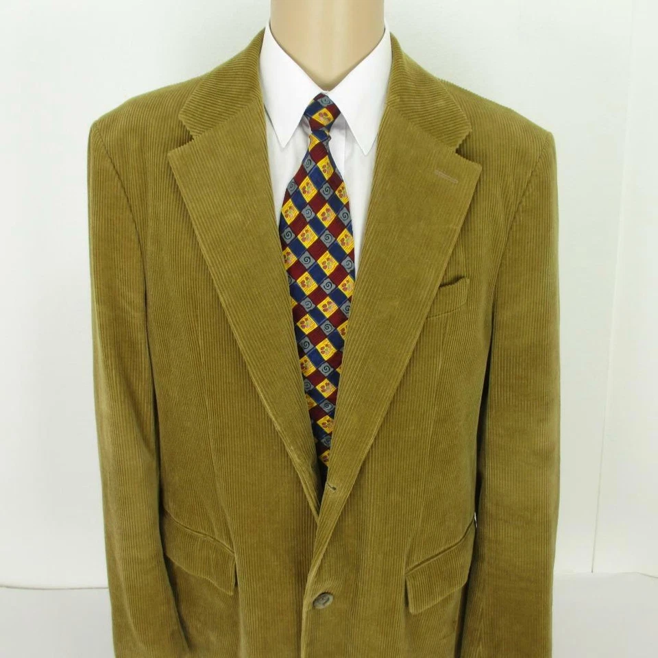 46 R Banana Republic Vintage Brown Corduroy 2 Btn Mens Jacket Sport Coat Blazer