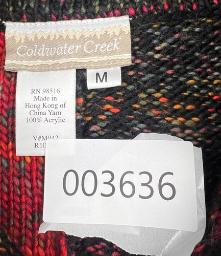 COLDWATER CREEK Women's Sweater Size M Zip Front Multi Color Cardigan - Picture 11 of 11