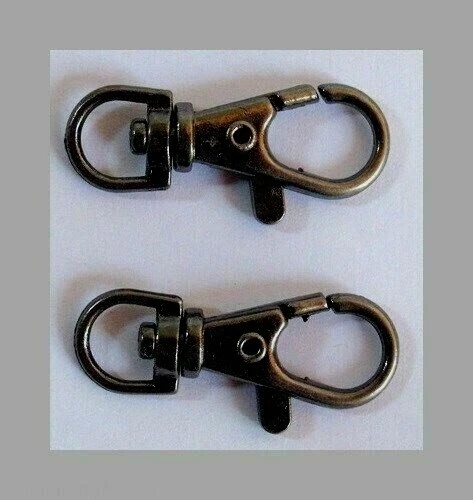 12 CLIPS GIRATORIOS / Ganchos a presión ~ Pistola METAL NEGRO 1.5" Cierres largos con garra de langosta Foto 2 de 2