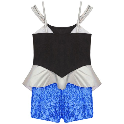 Kids Girls Bodysuit Performance Leotard Uniform Alien Costume Sequins Halloween - Picture 29 of 56