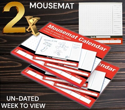2 x Wochenplaner To Do Liste Schreibtisch Notizblock Speiseplan Home Office Abreißblätter