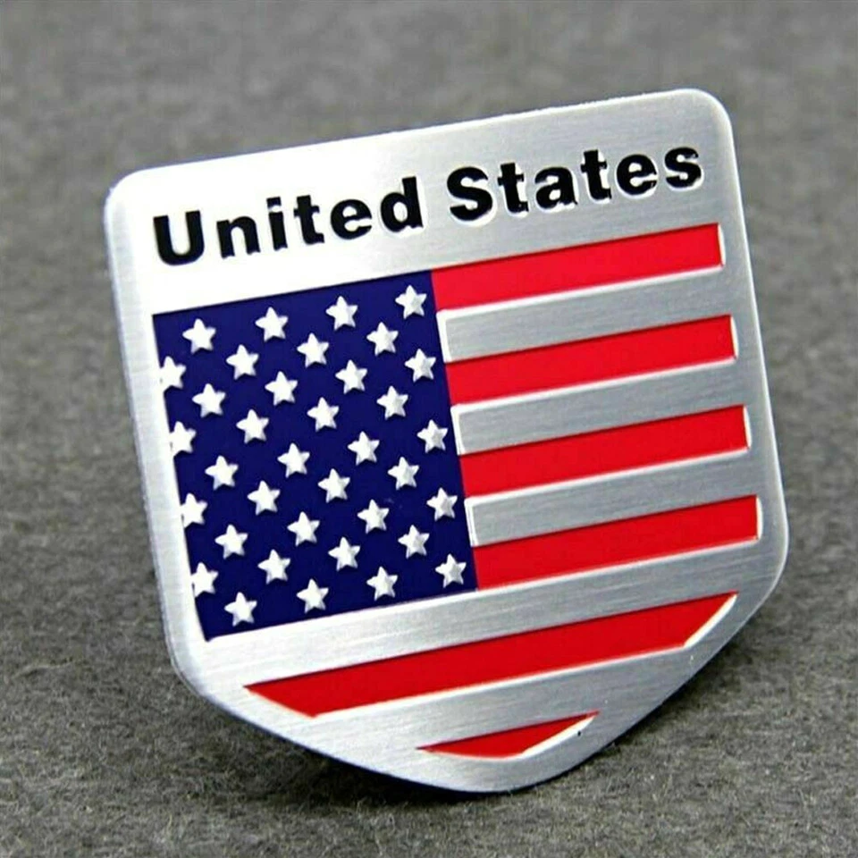 US USA Flag American Stickers Car Logo Auto Emblem Metal Badge Decal Accessories - Image 2 of 4