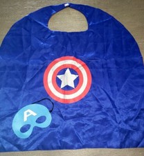 CAPTAIN AMERICA RED CAPE BOYS with BLUE EYE MASK HALLOWEEN PRETEND PLAY 1 SIZE