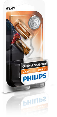 2x WY5W Autolampe PHILIPS 5 Watt Birne orange gelb Lampe Leuchte Glühlampe