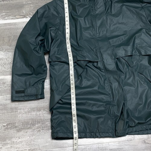 Lands End Womens Large L 14-16 Reg. Fleece Lined Hooded Rain Jacket Coat Green - Picture 4 of 8