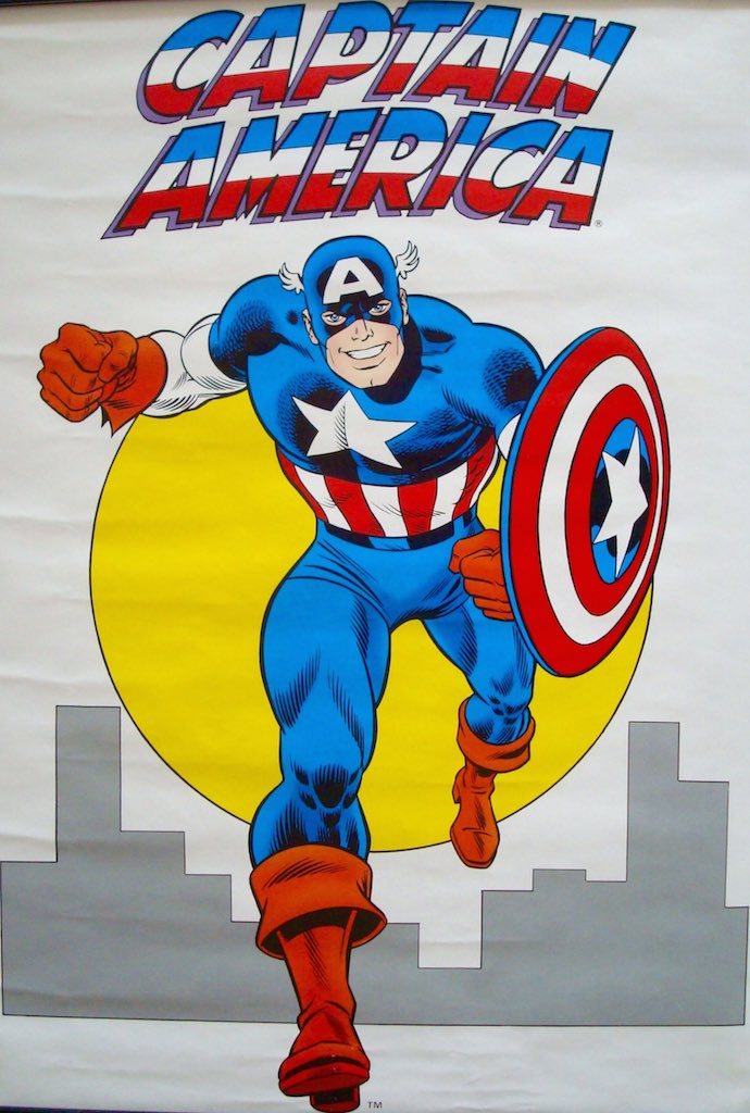CAPTAIN AMERICA MARVELMANIA Vintage Marvel comics poster 22x30