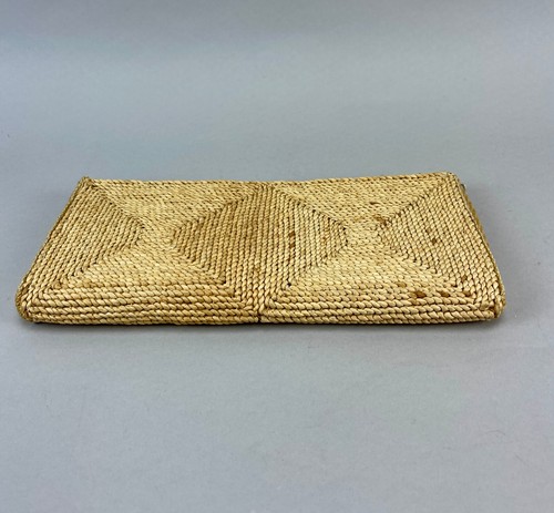 Vintage 1960s Italian Handcrafted Clutch Twisted Natural Fiber Geometric Design - Picture 9 of 12