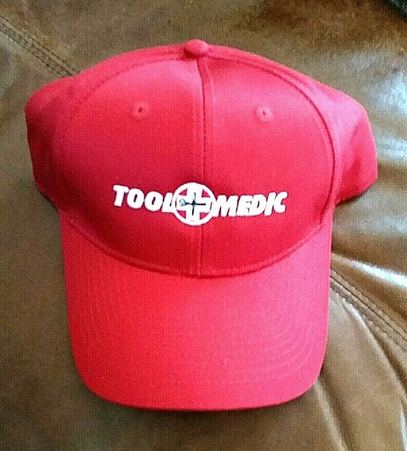 Tool Medic Cotton Ball Cap - Red, Embroidered Logo Hat - Port & Company RN90836 - Picture 8 of 10