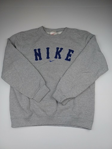 Vintage Gray Nike Swoosh Royal Blue 