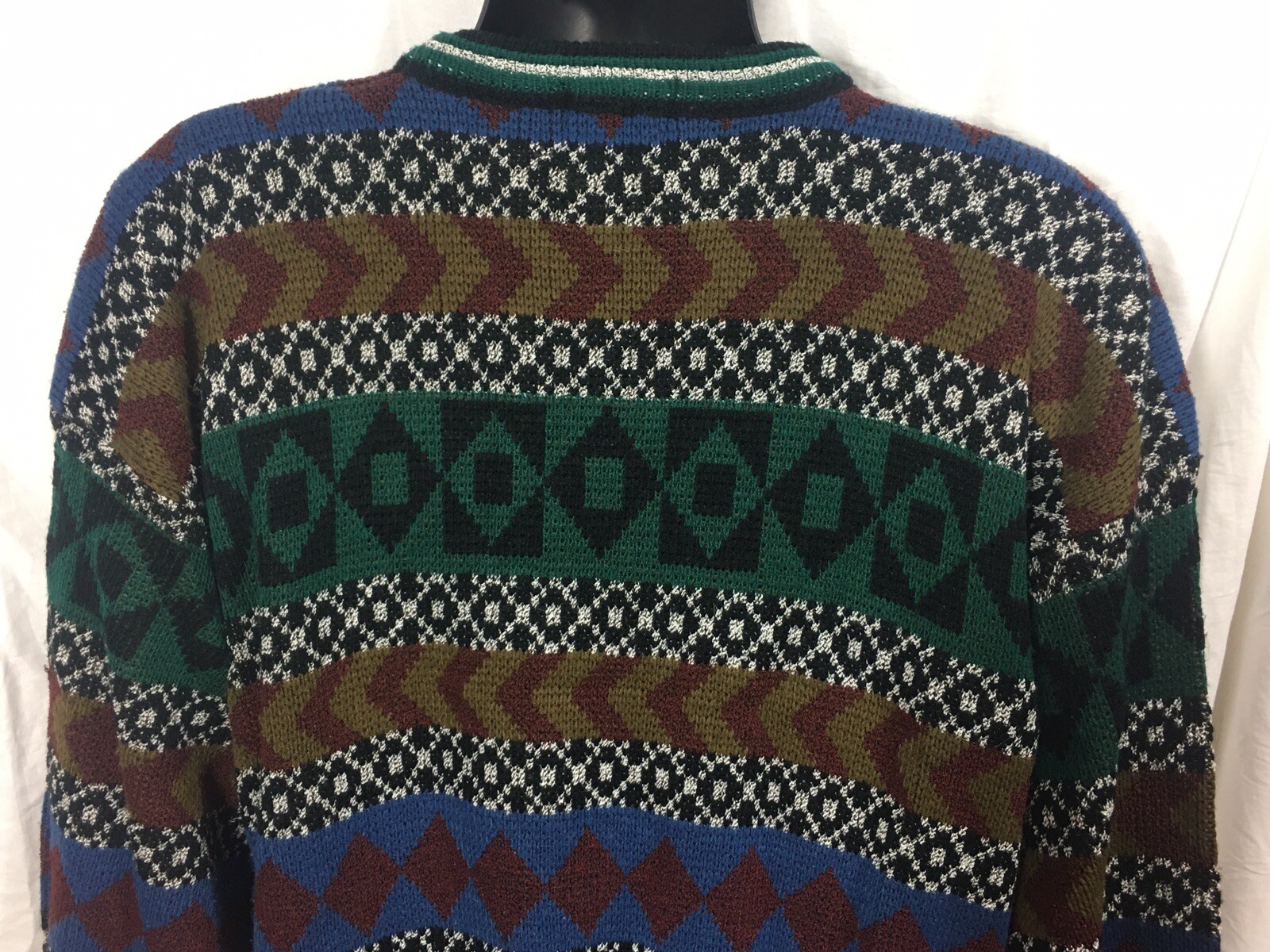 Vintage Cosby Biggie Smalls Geometric Sweater Size XL… Gem