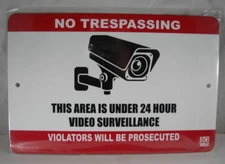 No Trespassing Video Surveillance Prosecuted Security Warning Metal Outdoor Sign