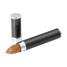 Galiner Carbon Fiber Cigar Humidor Holder Tube Black Metal Travel Cigar Case